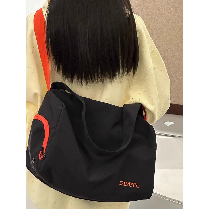 

Short trip shoulder messenger bag women s leisure commuter sports fitness bag yoga bag college student class bag no specification чёрный