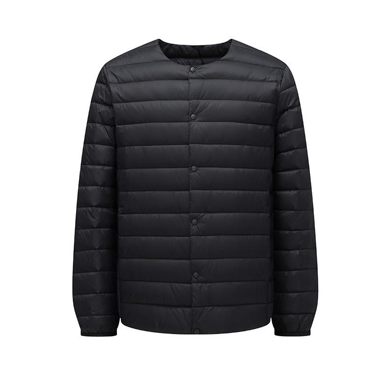 Men's Two-Opening Stand-Up Collar Lightweight Down Jacket - Warm White Duck Down for Autumn/Winter