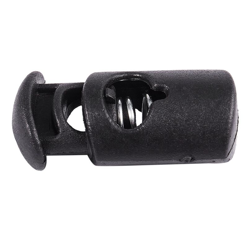 ABJI-Diameter 8 Mm Hole, Cord Cord Stopper Laces Snap Hook, Black, 40 Pcs