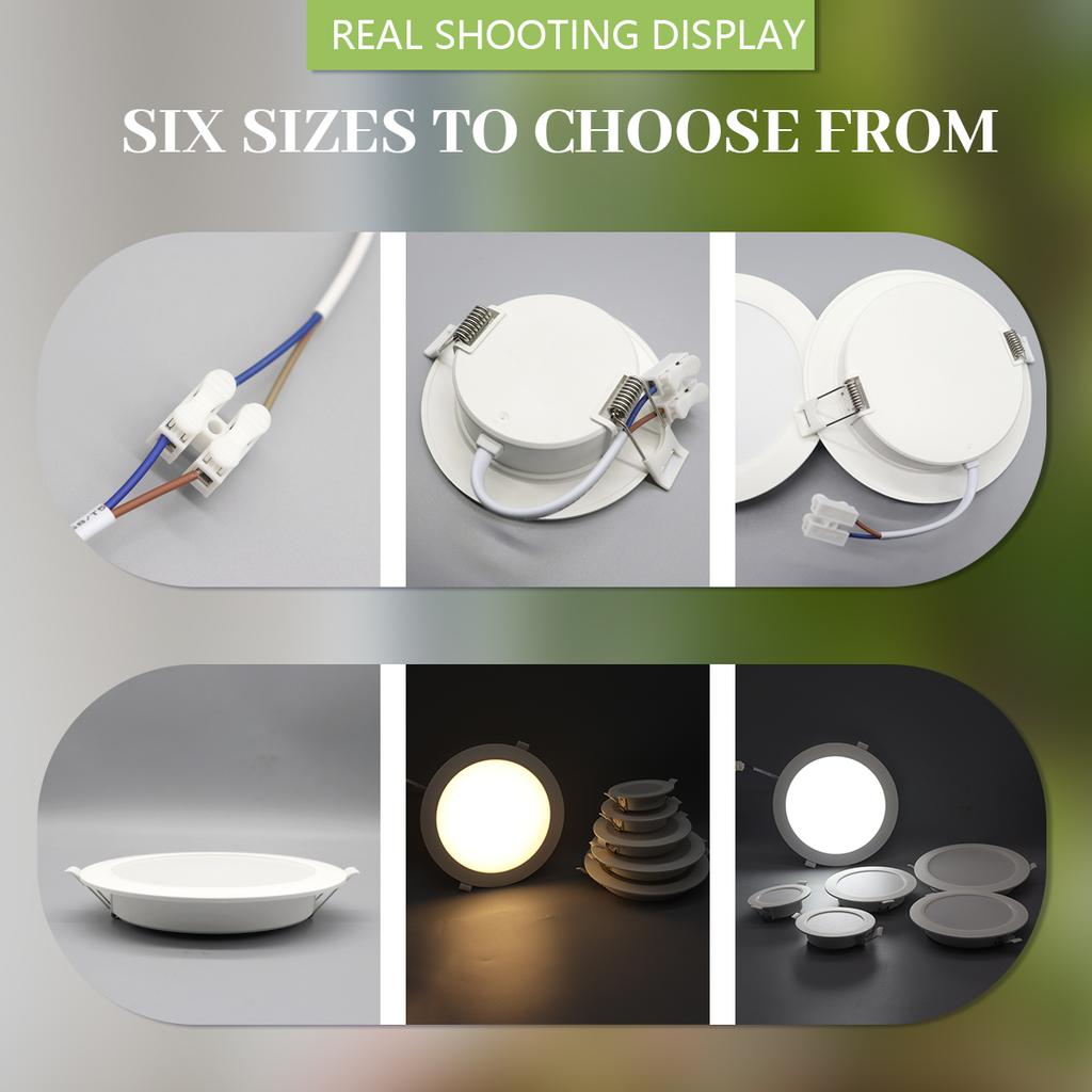 40PCS 100V-240V Recessed Ultra-thin LED Downlight Ceiling Lamp Warm Natural Lighting 3000K 6000KSupermarket 6W 10W 14W 17W 24W