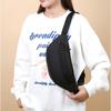 Casual Solid Color Waist Bag Double Layer Double Pocket Chest Bag Waterproof Crossbody Bag Travel