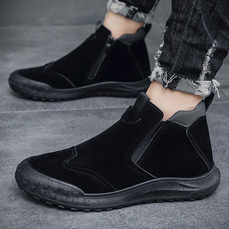 Men Casual Work Shoes Lazy Boots Hooded Sports Shoes Anti-skid Fashion Student Shoes Winter Men's Boots Free Shipping Snow Boot