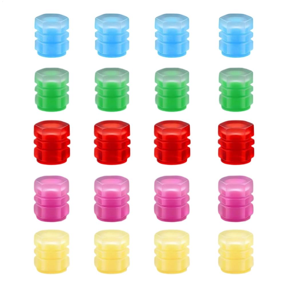 

20 Pcs Glow in The Dark Tire Valve Caps - Fluorescent Wheel Stem Covers for Car, Bike, Motorcycle - Dustproof Protectors