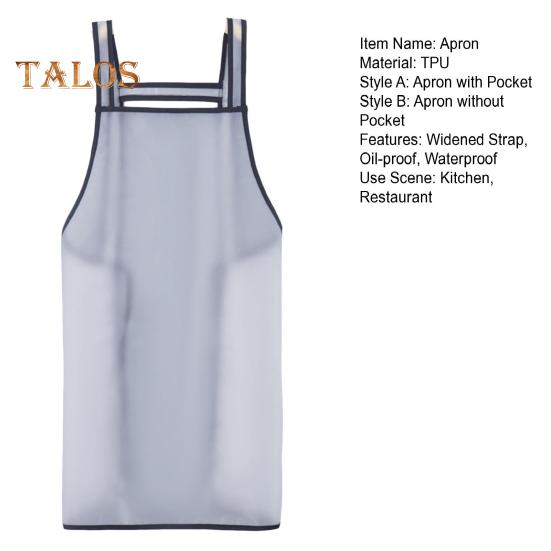 Double Shoulder Apron Big Pocket Waterproof 2 Styles Useful Quick Drying Cooking Bib for Restaurant