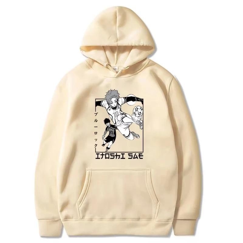 Autumn Winter Long Sleeves Hooded Sweatshirts Manga BLUE LOCK Itoshi Sae Hoodies Men Women Loose Anime Street Hoody