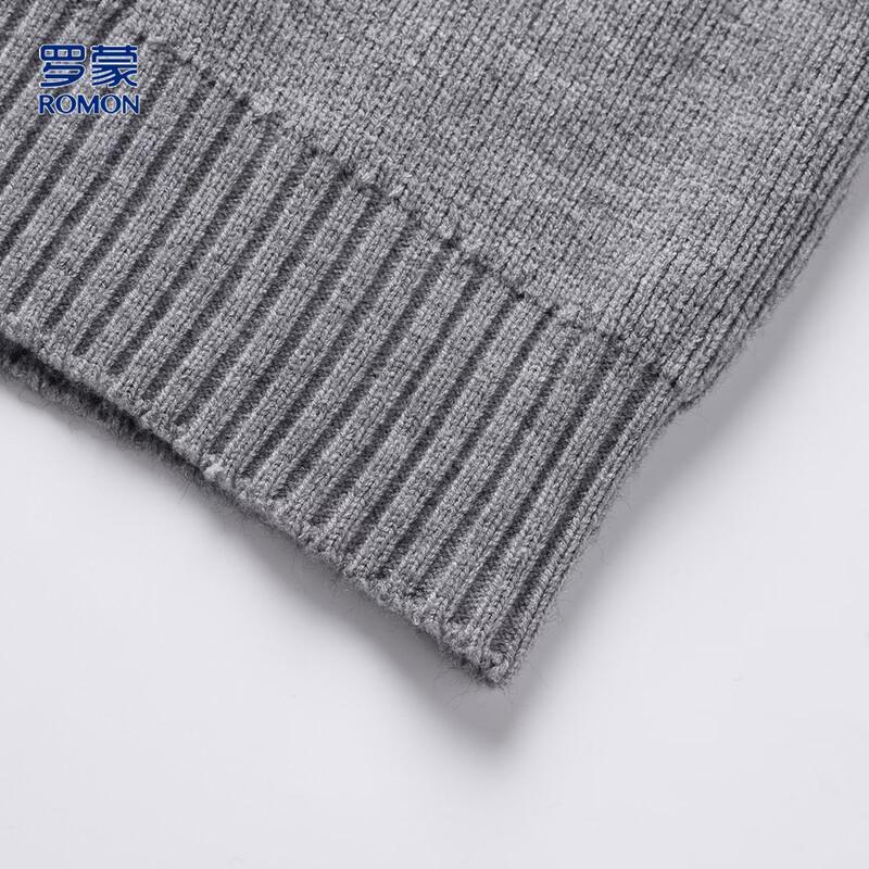 ROMON Men's Casual Solid Color Zipper Cardigan