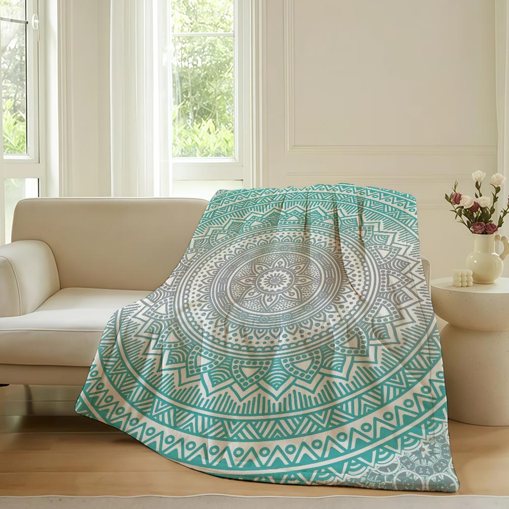 Mandala Bohemian Art Blanket Warm Soft Suitable For Bedroom Sofa Bed Living Room Office Travel Camping Gifts