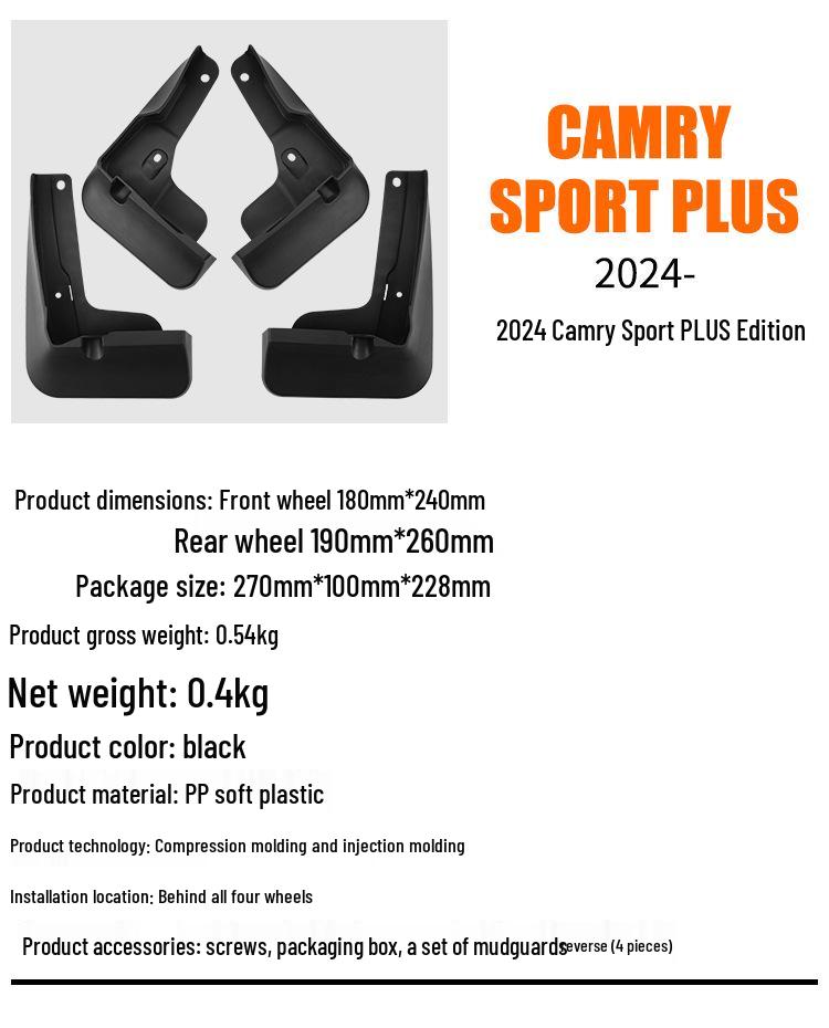 Leather Mudguards for 2024-2025 Toyota Camry Sport