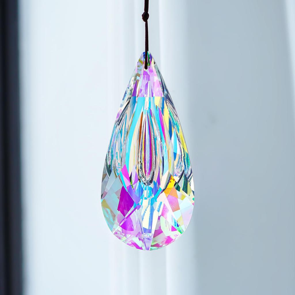 120mm/4.7inch Crystal Prism Suncatcher Window Hanging Suncatcher AB Color Crystal Faceted Prism Rainbow Maker Pendant