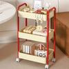 For New 3-Layers Trolley Storage Rack With 360° Rotating Swivel Wheels, Sliding Shelf For Kitchen, Bathroom, Dormitory Organizat