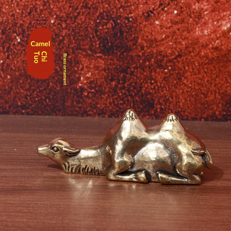 

Чистая медь верблюжий офисный держатель для ручек украшение дома Фигурки для гостиной миниатюры Декор стола чай питомец ремесла подарок латунный