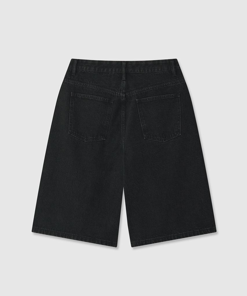 Eoneolleokodeu Node Half Denim Pants (Black)