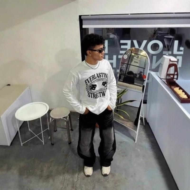 Cute Graphic Print Crew Neck Sweatshirt Unisex Loose Fit Cotton Casual Streetwear