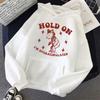 Hold On I'm Overstimulated Funny Bear Hoodie Men Women Fashion Design Aesthetic Sweatshirts Oversized Casual Clothes Streetwear