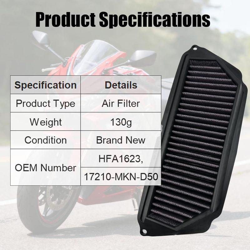 air filter, compatible with Honda CBR650R/CB650R (2019-2024), suitable for cfmoto 675ss accessories, replaces OE Motorcycle