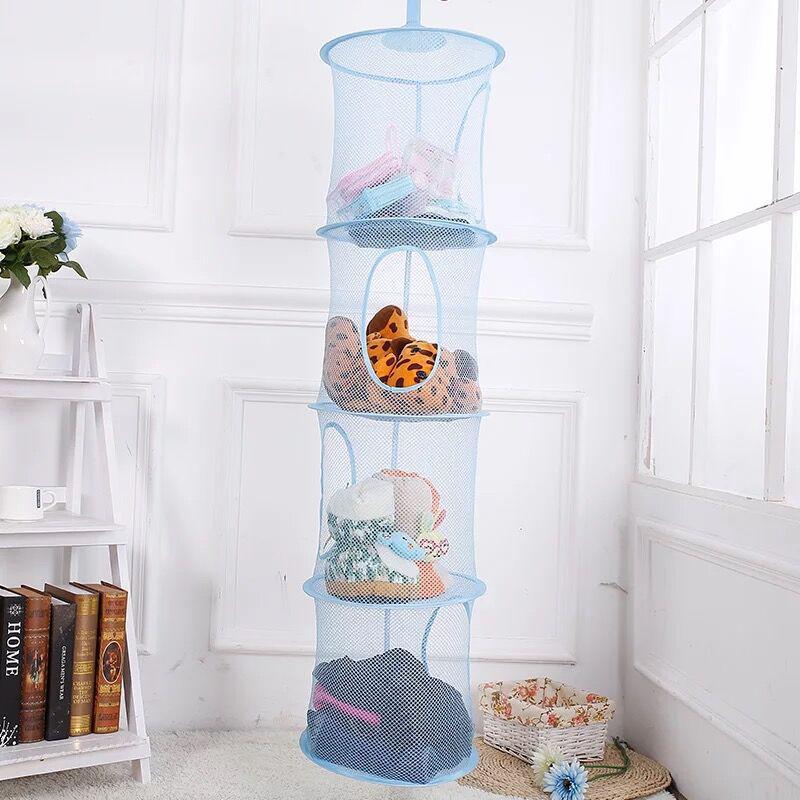 Four-Layer Mesh Hanging Storage Basket for Underwear, Socks, and Plush Toys