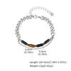 Stainless Steel Irregular Bead Bracelet With Tigers Eye Stone Geometric Design Unisex Fashion Jewelry