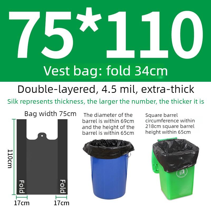 50pcs Extra Large & Thick Black Garbage Bags for Sanitation and Hotels, Commercial Large Garbage Bags