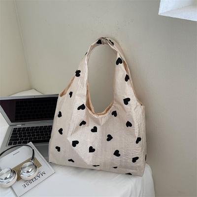 Handheld Cloth Bag Women's Bag Spring New Fashion Love Tote Bag Casual Large-capacity Shopping Bag Bag