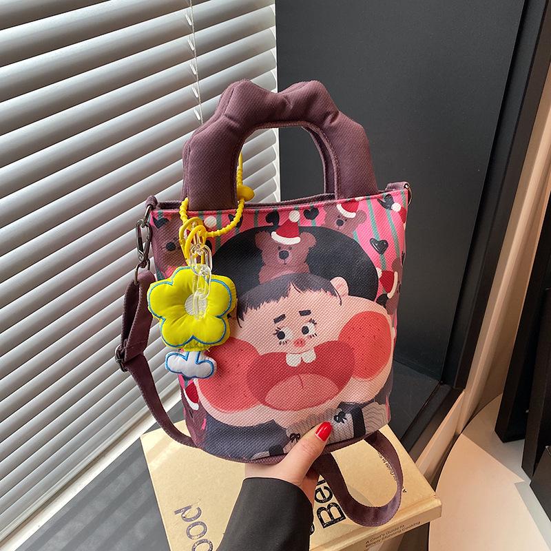 

2025 Мультяшное граффити женская сумка через плечо Without Pendant розовый