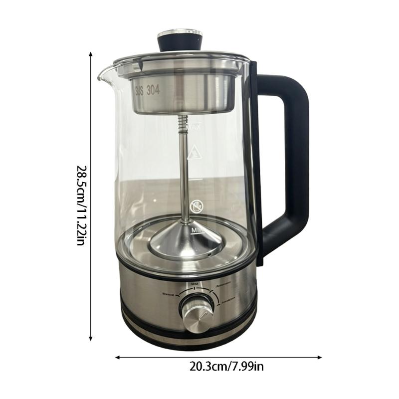 Automatic Steam Tea Maker With Nonrust Steel And High Borosilicate Glass For Healthy Brewing Perfect For Home And Office Use