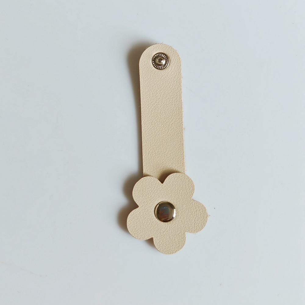 Cable Winder PU Leather Flower Shaped Cable Tie Headphone Stand Wire Organizer Headphone Winding Device