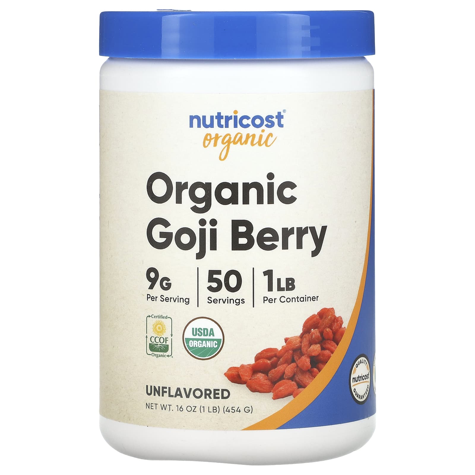 Photos - Vitamins & Minerals Organic Nutricost, Goji Berries, Unflavored, 1 lb (454 g)