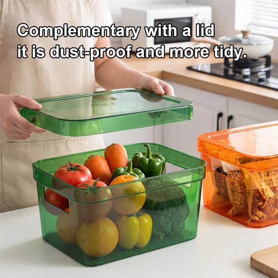 Storage Box Moisture-Proof with Lid Design Clear View Stackable Organizer Durable Plastic Container for Home Use