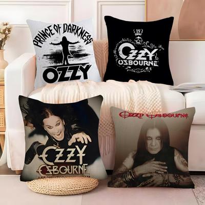 O-Ozzy Osbourne Band Lead Singer Pillow Case Anti-dustmite Pillowcase Invisible Zipper Silky Short Plush Sofa Cushion Cover