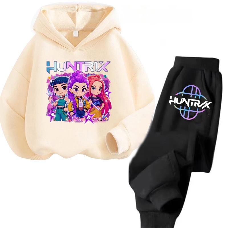 Children's Hoodie Movie Korean Style Sets Children Hoodies Kpop Demon Hunters Pullover Sweatshirt Trucksuit Cartoon Clothes
