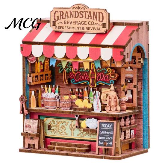 Cute Store Theme Magnet Mini Refrigerator Magnets, DIY 3D Puzzle Magnetic Building Blocks, Scene Assemble Stacking Construction Toy for Kids, Creative