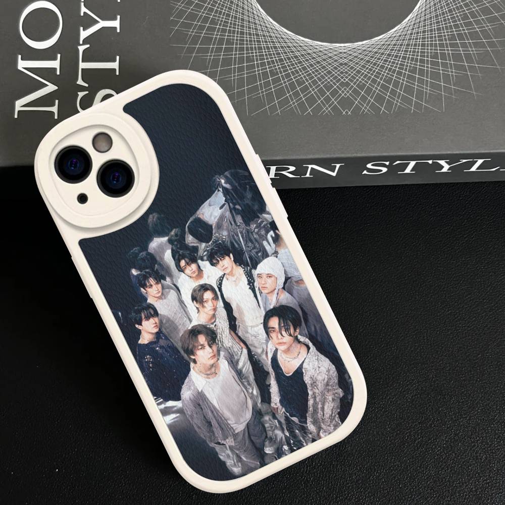 Kpop S-Stray K-Kids For IPhone 16 15 14 13 12 11 Pro Max Plus Shockproof Leather Soft Phone Cover