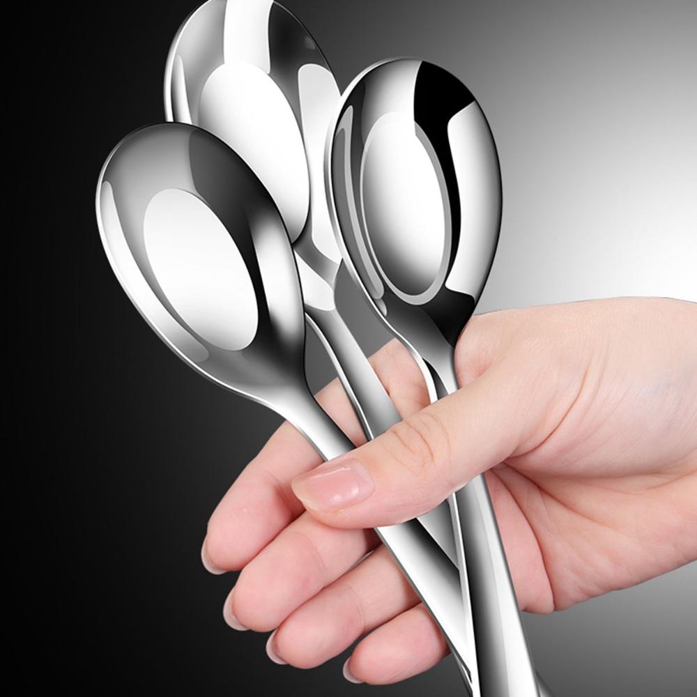 Hotel Cooking Stainless Steel Kitchen Tableware Flatware Soup Spoon Dinner Scoop