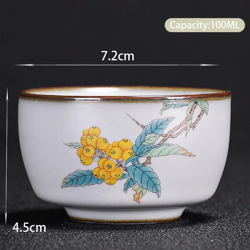 Boutique Ceramic Teacup Meditation Cup Hand Painted Landscape Travel Tea Bowl Handmade Tea Set Accessories Pu'er Master Cup