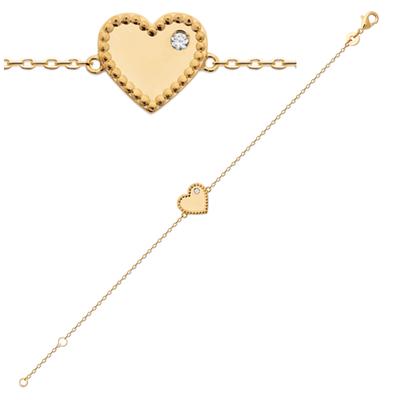 [R1164] - Gold Plated Bracelet 'Love' White Gold - 12x11 Mm