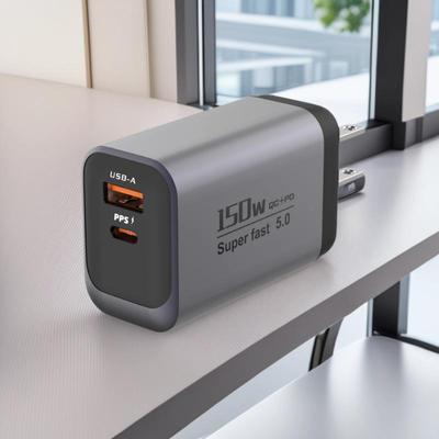 150W Dual-Port USB Travel Charger with PD & QC3.0 - Super Fast Charging for Small Appliances
