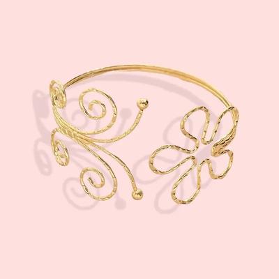  Metal Openwork Butterfly Flower Arm Ring Set Everyday Street Photography Fashion Open Arm