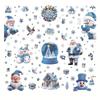 Christmas Decorative Glass Sticker Snowflake Snowman Blue Crystal Ball Theme Non-residue Window Decal for Xmas Party Home