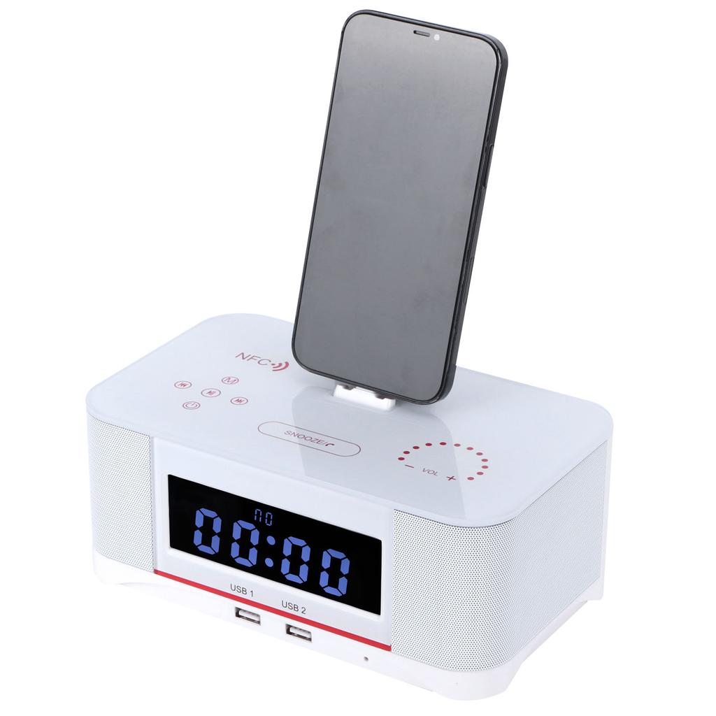 Wecker Drahtloser Bluetooth-Stereolautsprecher mit Fernbedienung Weiß