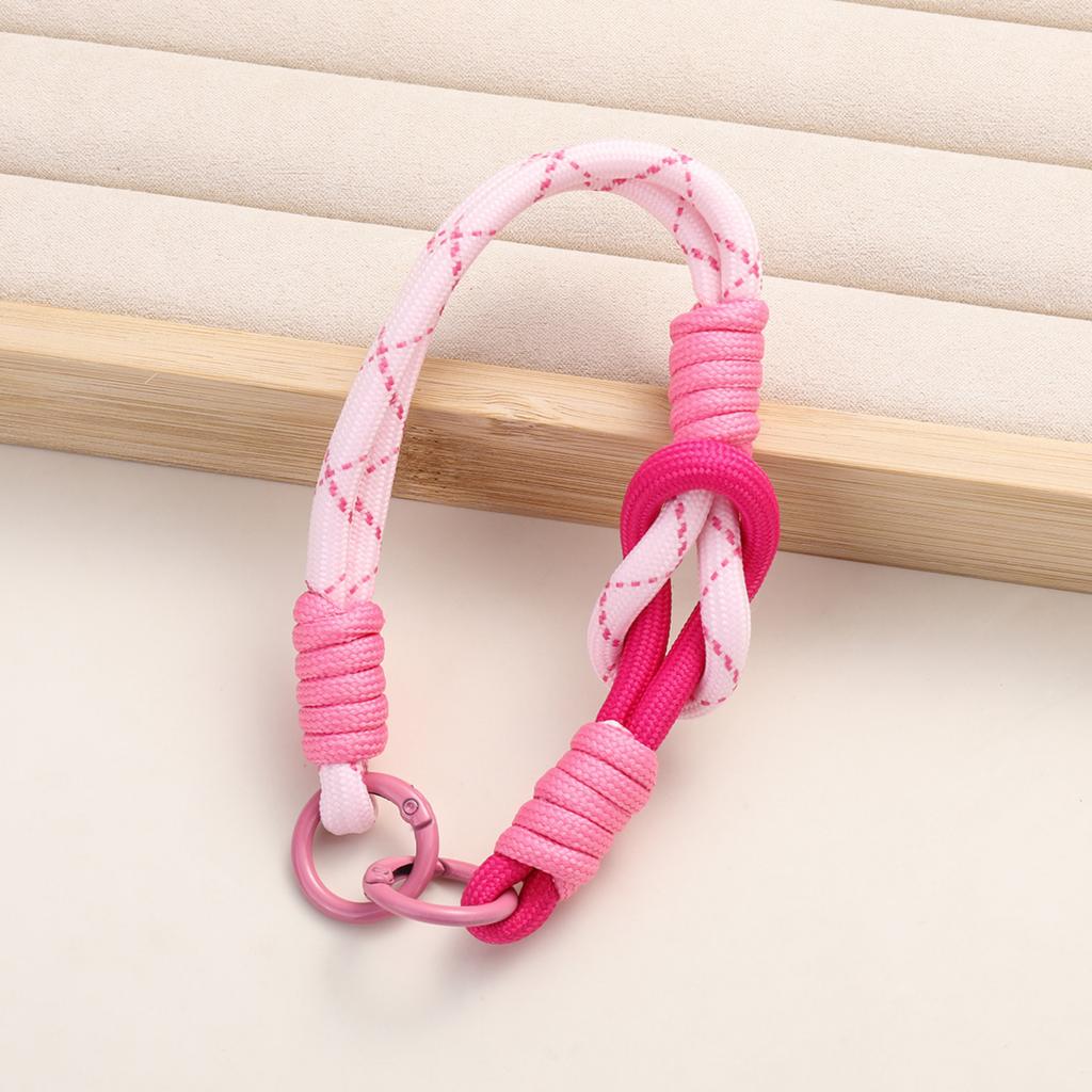 Color-blocked Double-buckle Knotted Hand-woven Short Mobile Phone Lanyard