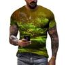 Fashion Casual 3d Printed Nature Landscape Pattern Summer Men Interesting Trend Plus Size Street Personality Harajuku Loose Top