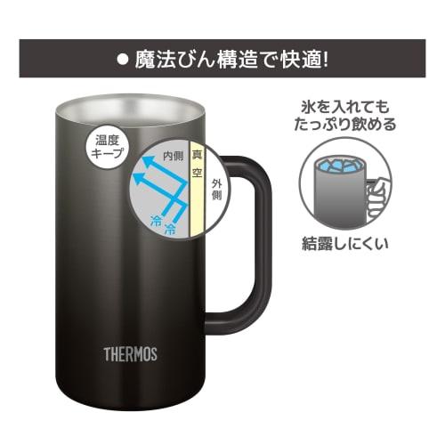 Thermos Vacuum Insulated Mug 720ml Black Dishwasher Safe Thermos Structure Thermal Insulation Beer Mug JDK-721C BK