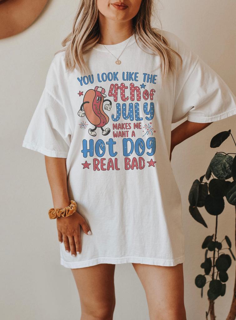 You Look Like The 4th Of July Shirt Funny Independence Day Shirt Hotdog Shirt Merica Shirt Usa Patriotic Tee Retro Fourth Of July Shirt Gift