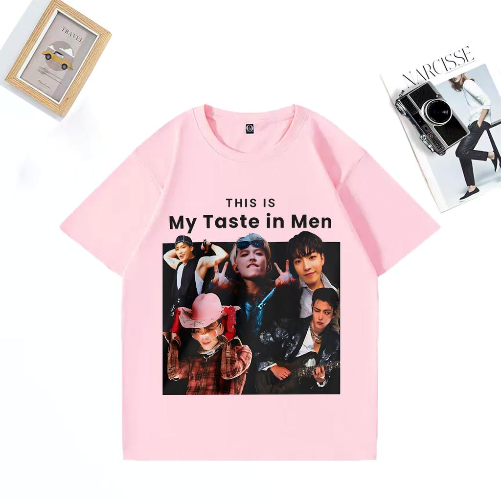 Ateez Hongjoong My Taste Cool Graphics T Shirt Men Women's Fashion Tops Cotton Hip Hop Short Sleeve Summer Unisex T-shirt