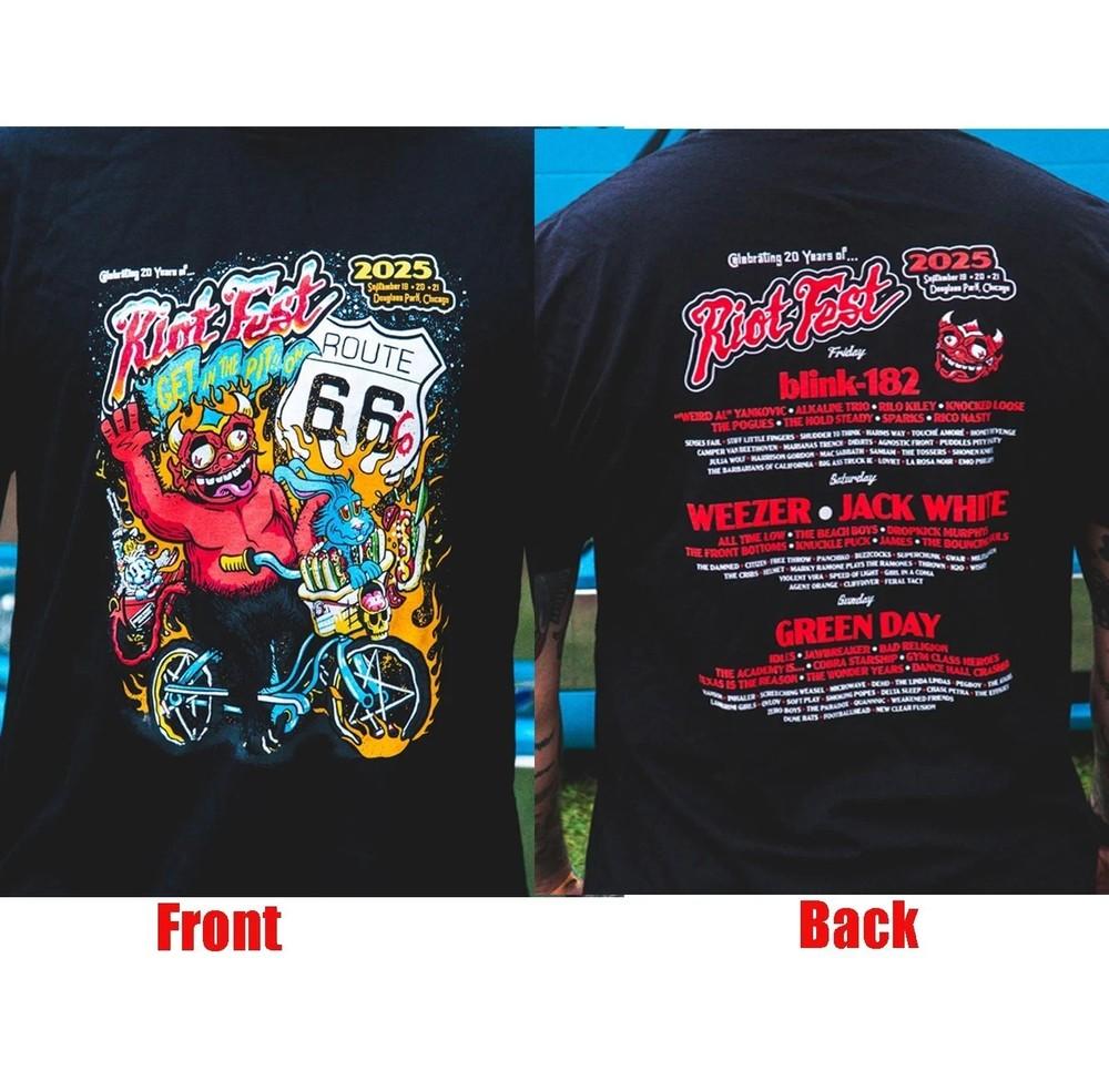 The Riot Fest 20th Anniversary, 66 Lineup Tee 2025 Reprint Shirt Unisex T-Shirt XXXXL