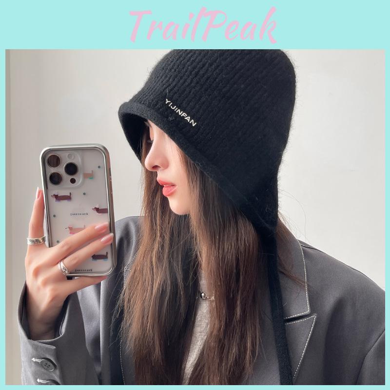 Knitted Hat Fashion With Solid Color Design And Letter Decoration For Daily Wear