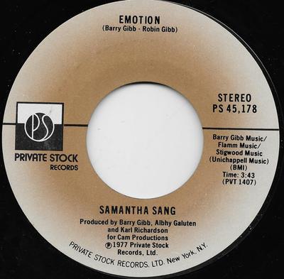 7inch Record SAMANTHA SANG - Emotion PS45178 Private Stock 1977 US Soul/Funk Used