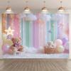 Geburtstagsparty Dekoration für Neugeborene Hintergrund Heißluftballon Bär Wolke Babyparty Porträt Fotografie Studio Zubehör