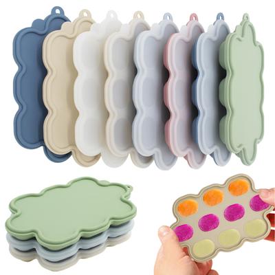 Vassoio in Silicone per Cibo da Svezzamento Congelatore con Coperchio Senza BPA Contenitore per Conservazione Latte Materno Vassoio Snack per la Dentizione Cubetti di Ghiaccio
