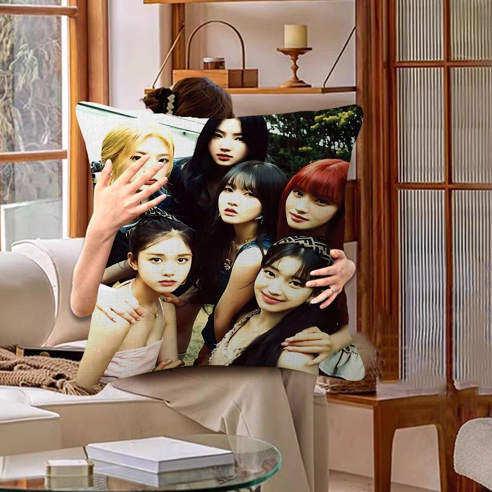 Kpop Group S-sTAYC Office Cushion Pillowcase Car Cushion Cover45X45CM Lumbar Pillowcase Sofa Pillowcover